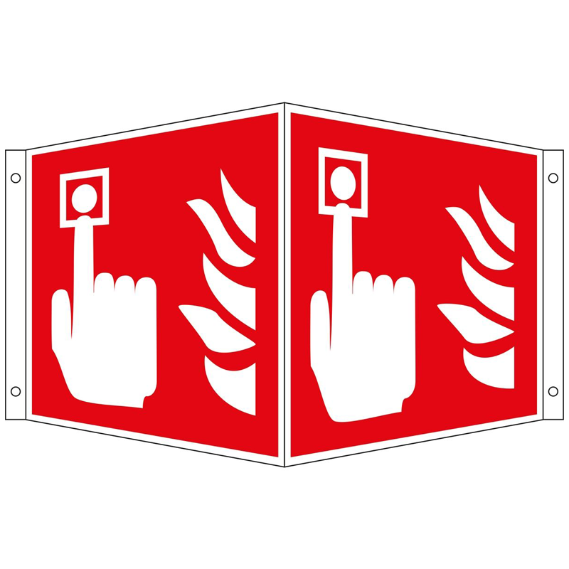 Brandschutzzeichen Winkelschild Brandmelder ISO 7010