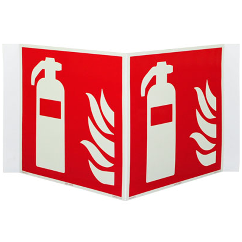 Brandschutzzeichen Winkelschild Feuerlöscher ISO 7010