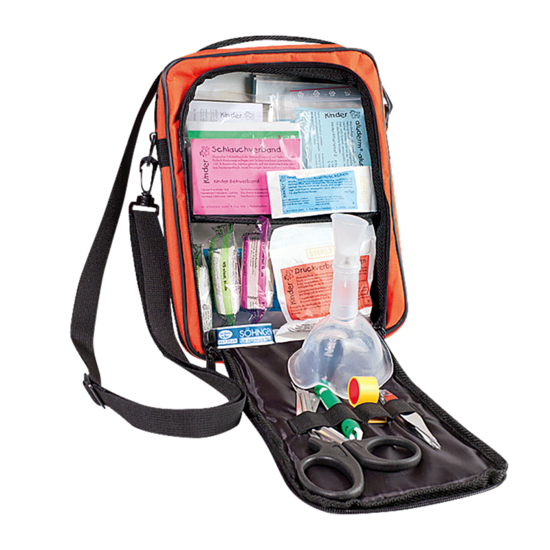 SÖHNGEN® Erste-Hilfe-Tasche SCOUT Schulausflug, orange-schwarz, mit Inhalt
